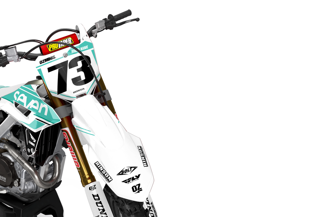 HONDA ICON WHITE/TEAL GRAPHICS KIT