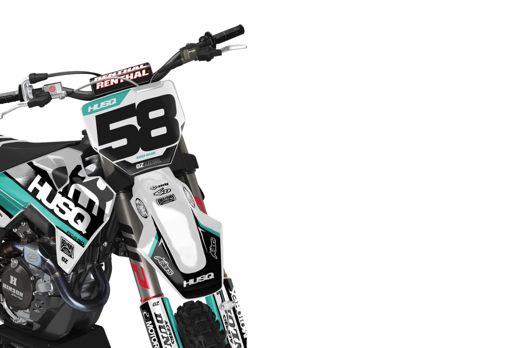 HUSQVARNA STREAK BLACK/TEAL GRAPHICS KIT