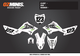 KLX110 - GRAFFITI WHITE GRAPHICS KIT