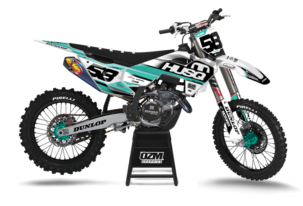 HUSQVARNA STREAK BLACK/TEAL GRAPHICS KIT